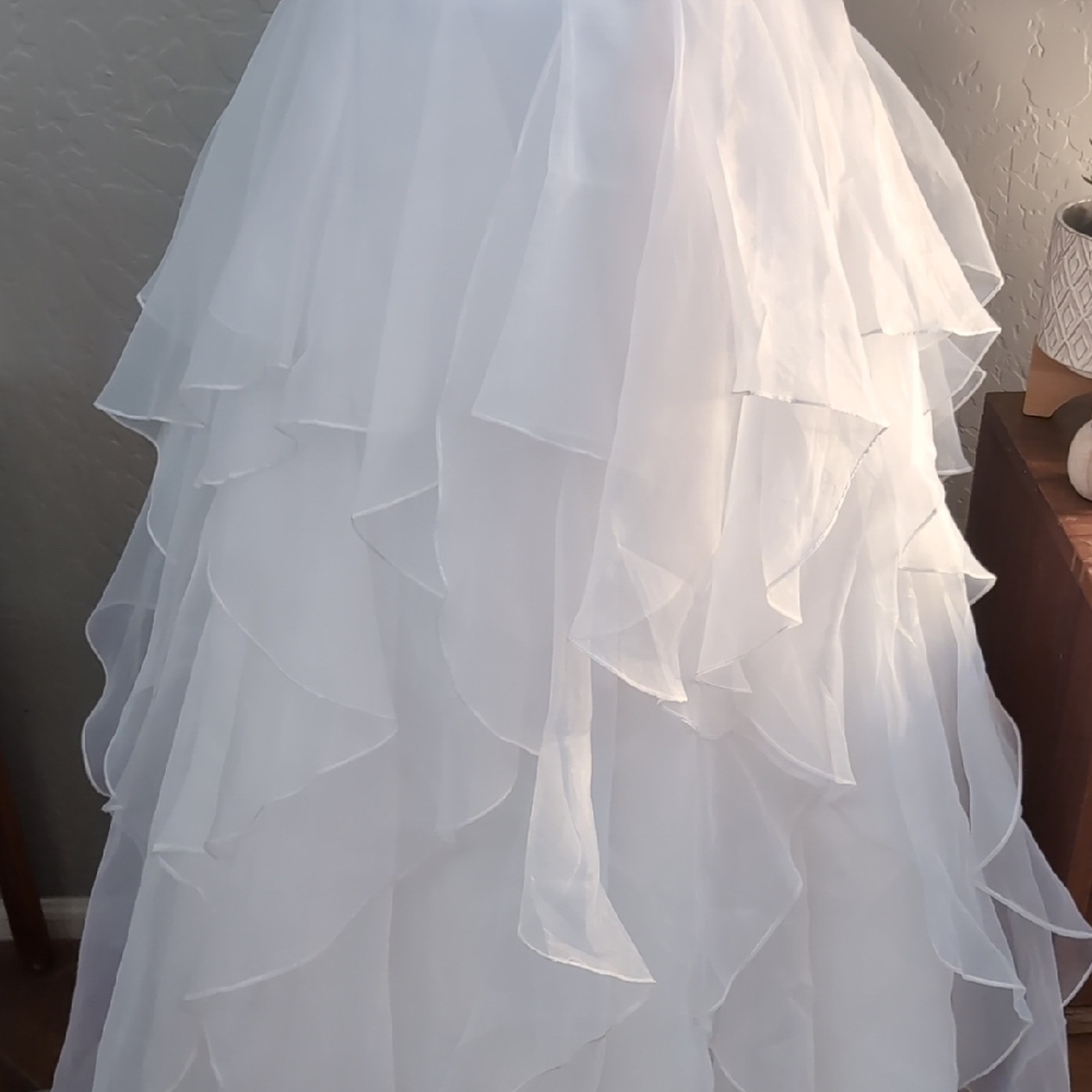 DAVID'S BRIDAL Organza Wedding Ball Gown - Picture 6 of 14